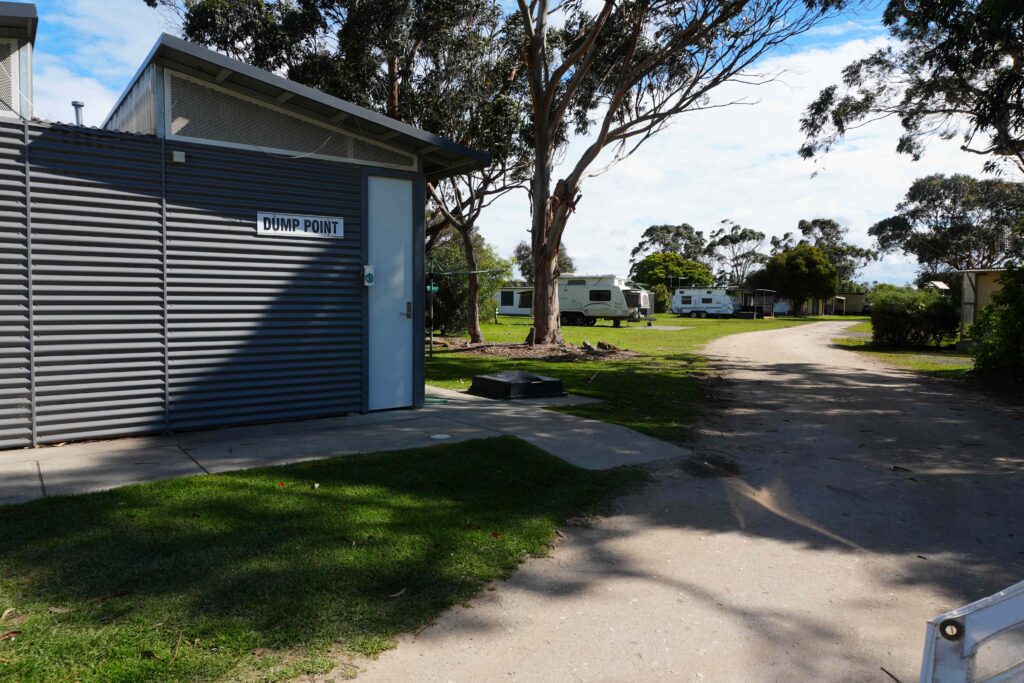 A image of a dump point next to a building at BIG4 Long Jetty Caravan Park