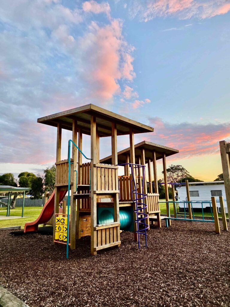 A playground at BIG4 Long Jetty Caravan Park