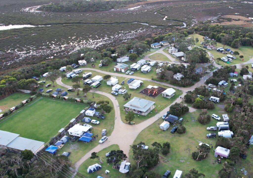 A Birds eye view image of the BIG4 Long Jetty Caravan Park