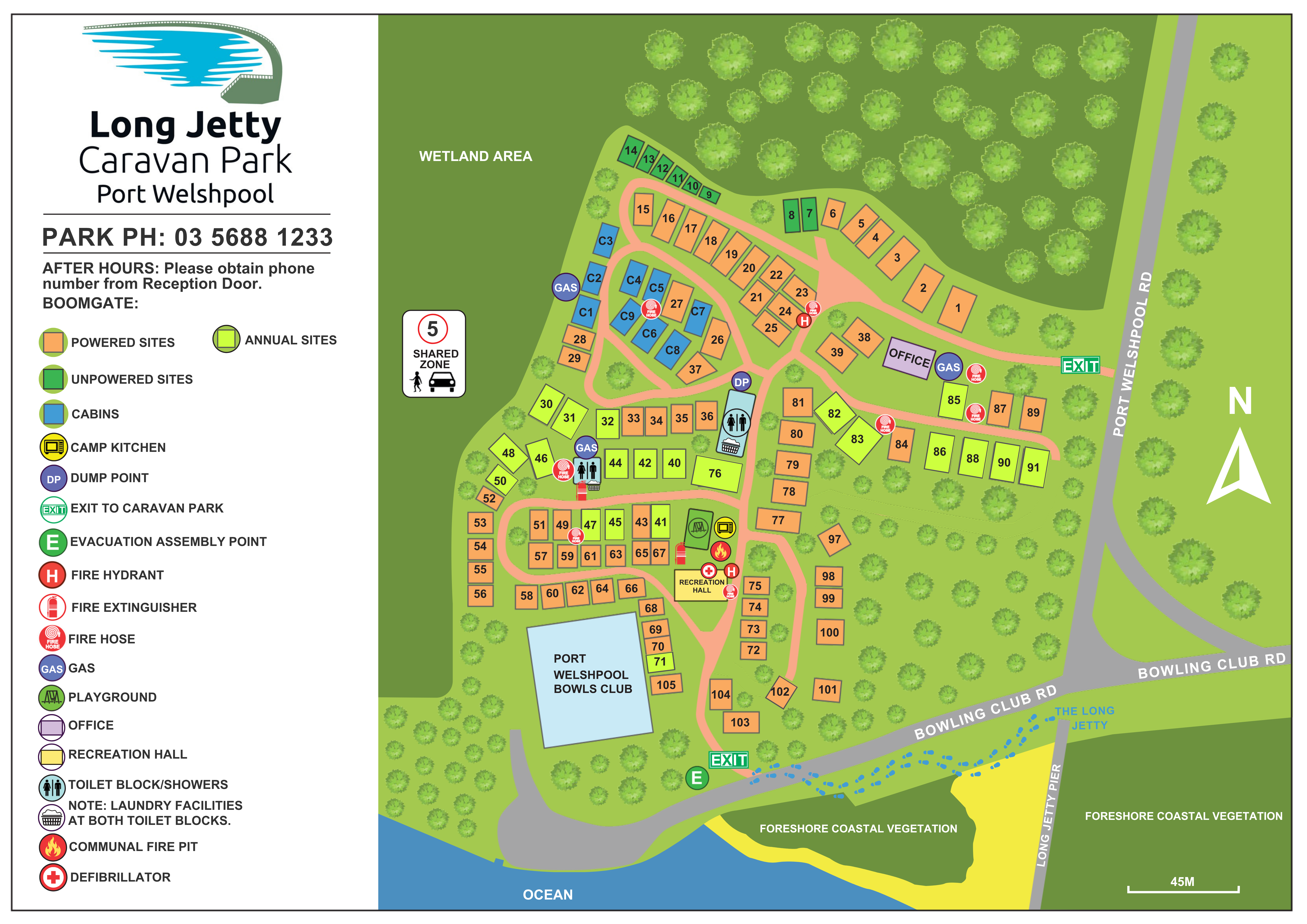 Long Jetty Caravan Park Map